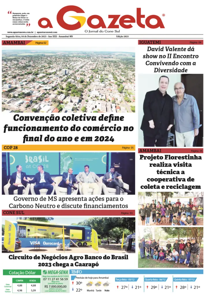Jornal A Gazeta – Edição de 4 de dezembro de 2023