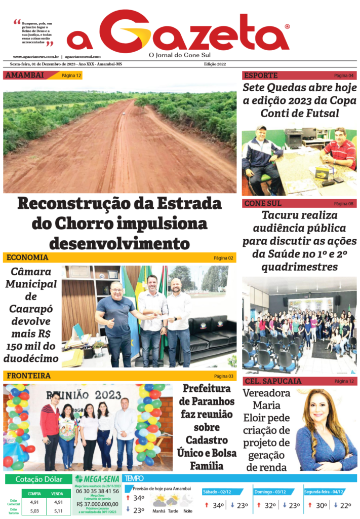Jornal A Gazeta - Edição de 01 de dezembro de 2023