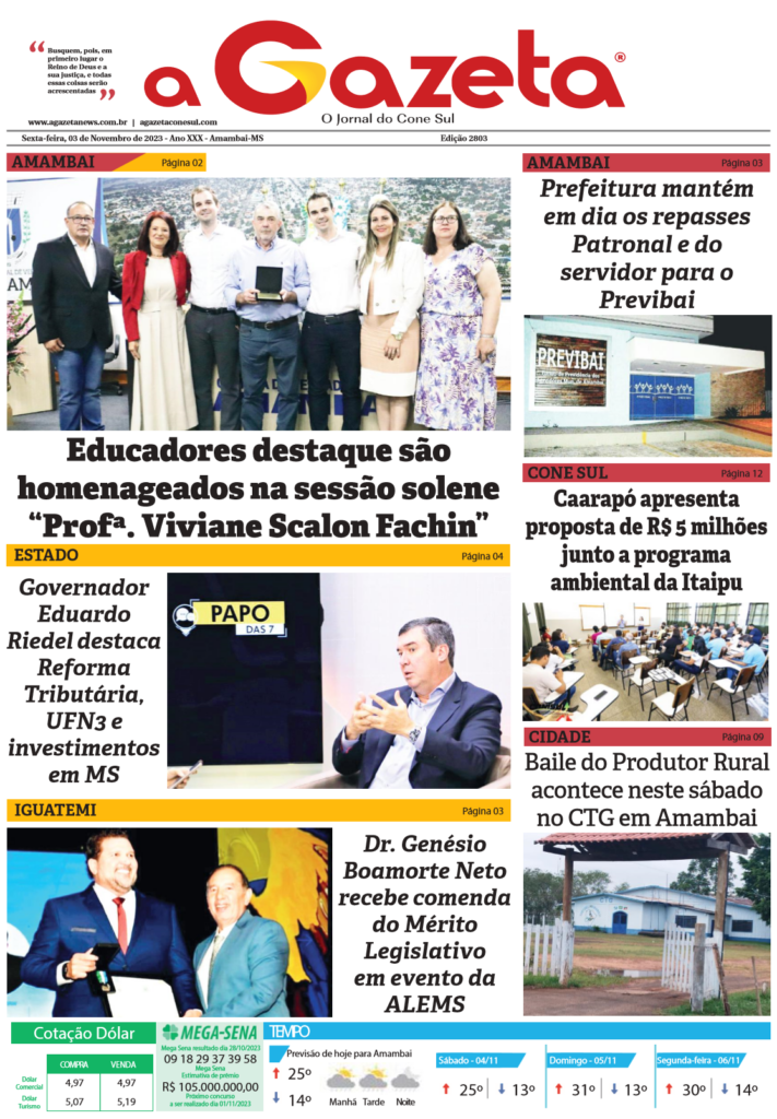 Jornal A Gazeta - Edição de 03 de novembro de 2023