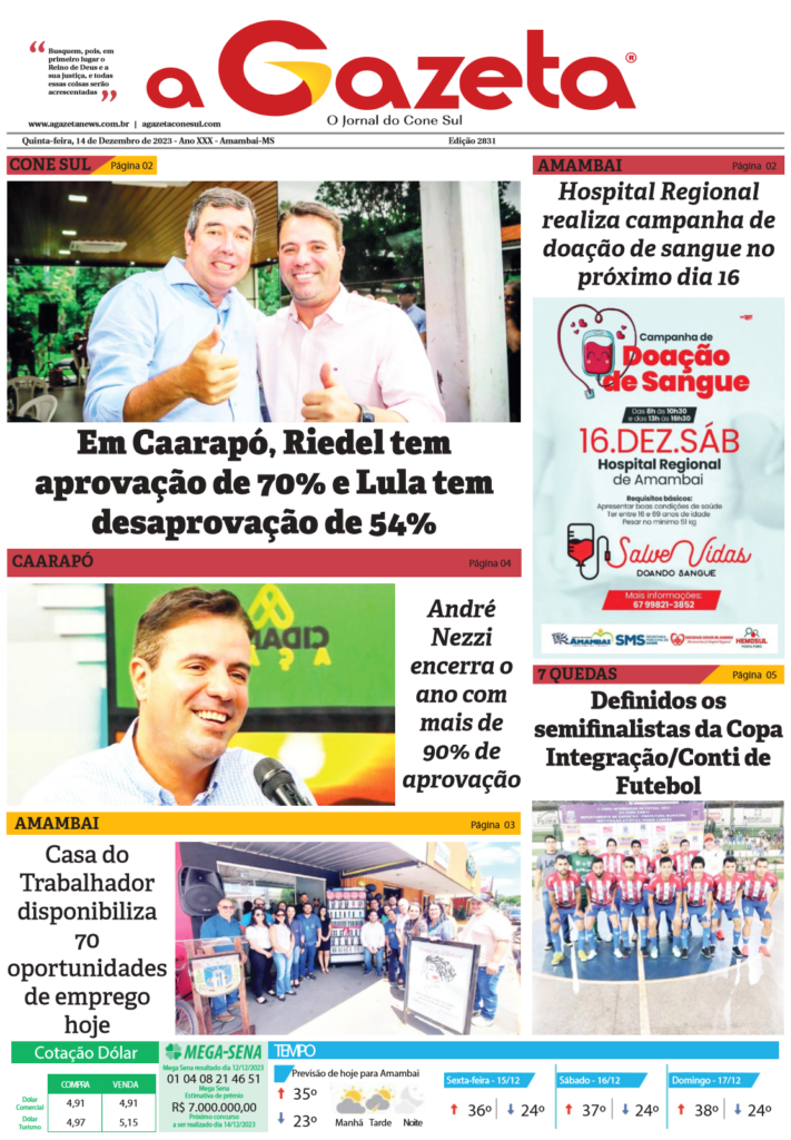 Jornal A Gazeta - Edição de 14 de dezembro de 2023