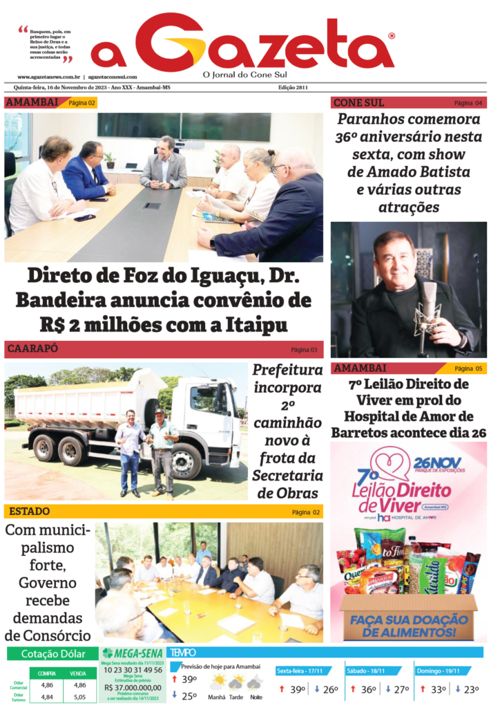 Jornal A Gazeta - Edição de 16 de novembro de 2023