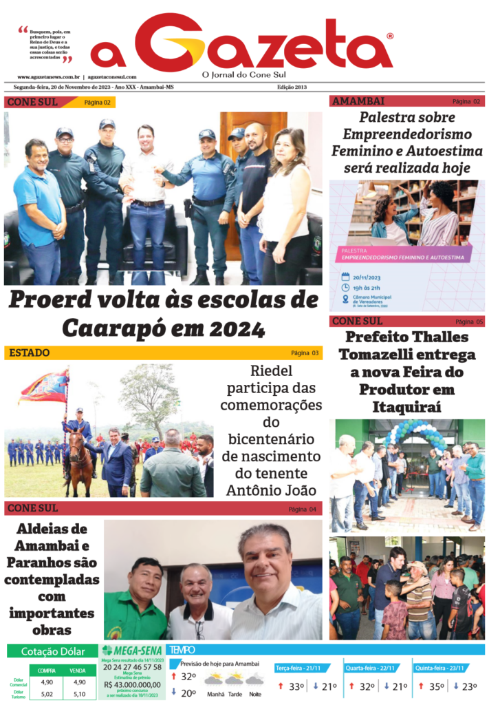 Jornal A Gazeta - Edição de 20 de novembro de 2023