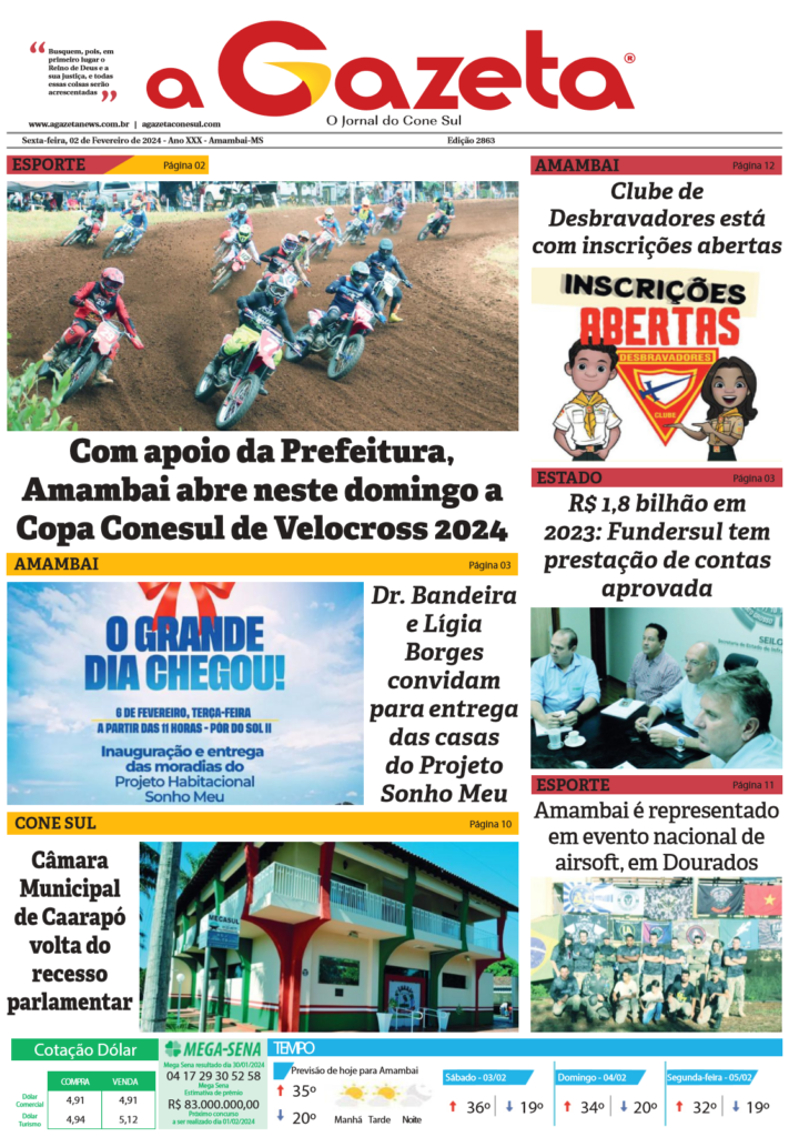Jornal A Gazeta – Edição de 02 de fevereiro de 2024
