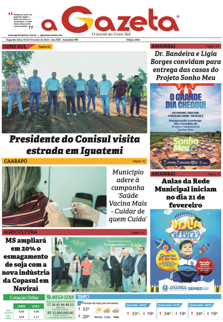 Jornal A Gazeta – Edição de 5 de fevereiro de 2024