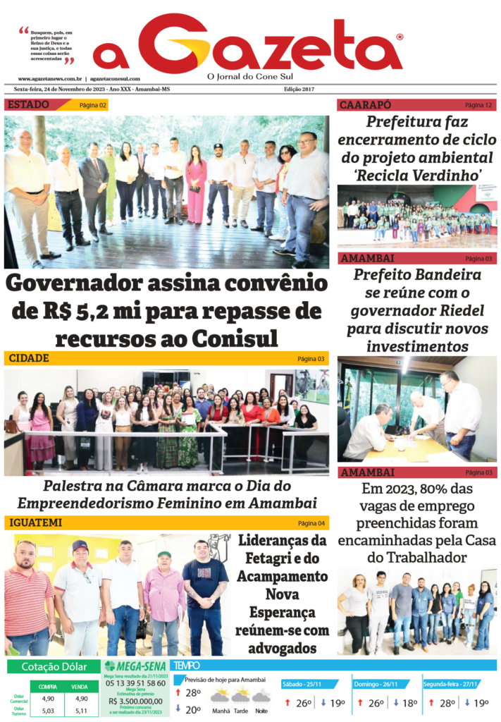Jornal A Gazeta - Edição de 24 de novembro de 2023