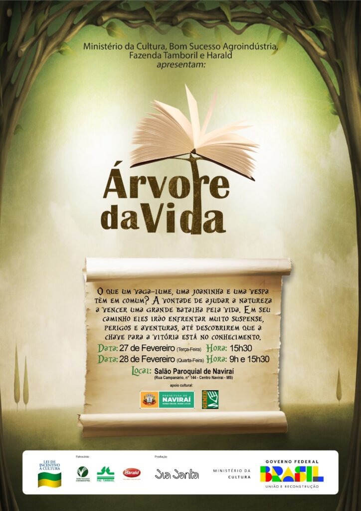 Naviraí receberá o Musical Infantil Árvore da Vida para três apresentações gratuitas no Salão Paroquial Naviraí receberá o Musical Infantil Árvore da Vida para três apresentações gratuitas no Salão Paroquial