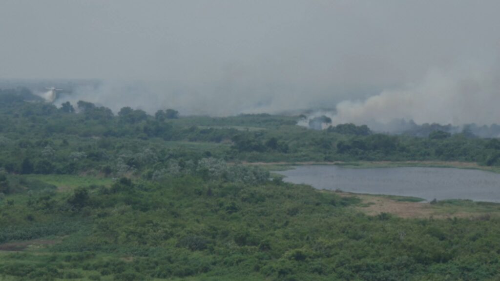 Com incêndio extinto no Pantanal de MS, bombeiros fazem monitoramento na Serra do Amolar Com incêndio extinto no Pantanal de MS, bombeiros fazem monitoramento na Serra do Amolar