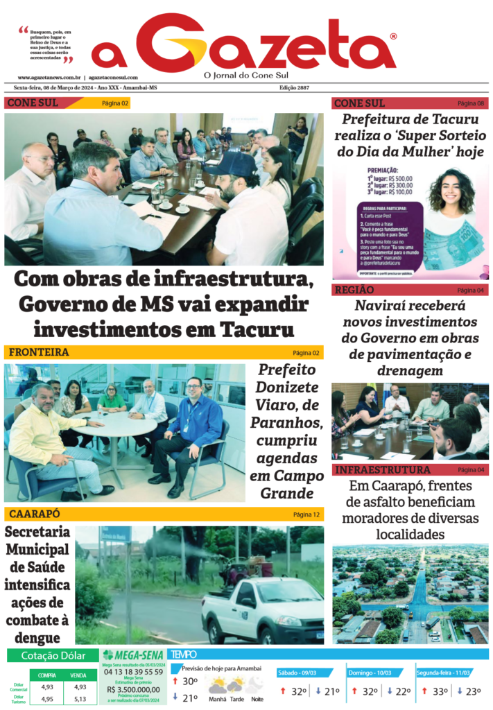 Jornal A Gazeta – Edição de 08 de março de 2024