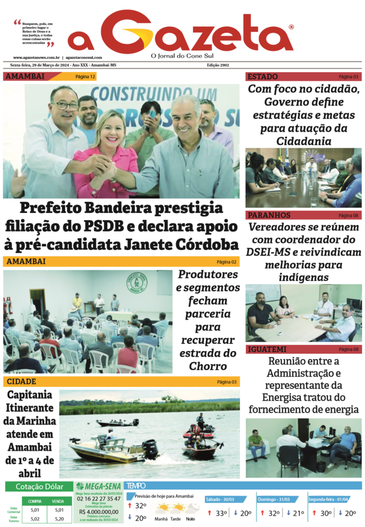 Jornal A Gazeta – Edição de 29 de março de 2024