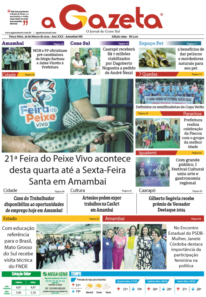 Jornal A Gazeta – Edição de 26 de março de 2024