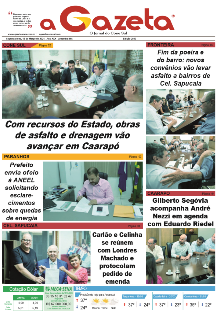 Jornal A Gazeta – Edição de 18 de março de 2024