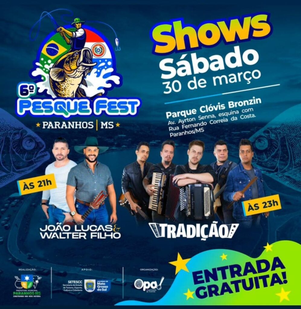 Com concurso e shows ao vivo, 6º Pesque Fest acontece neste sábado (30) em Paranhos Com concurso e shows ao vivo, 6º Pesque Fest acontece neste sábado (30) em Paranhos