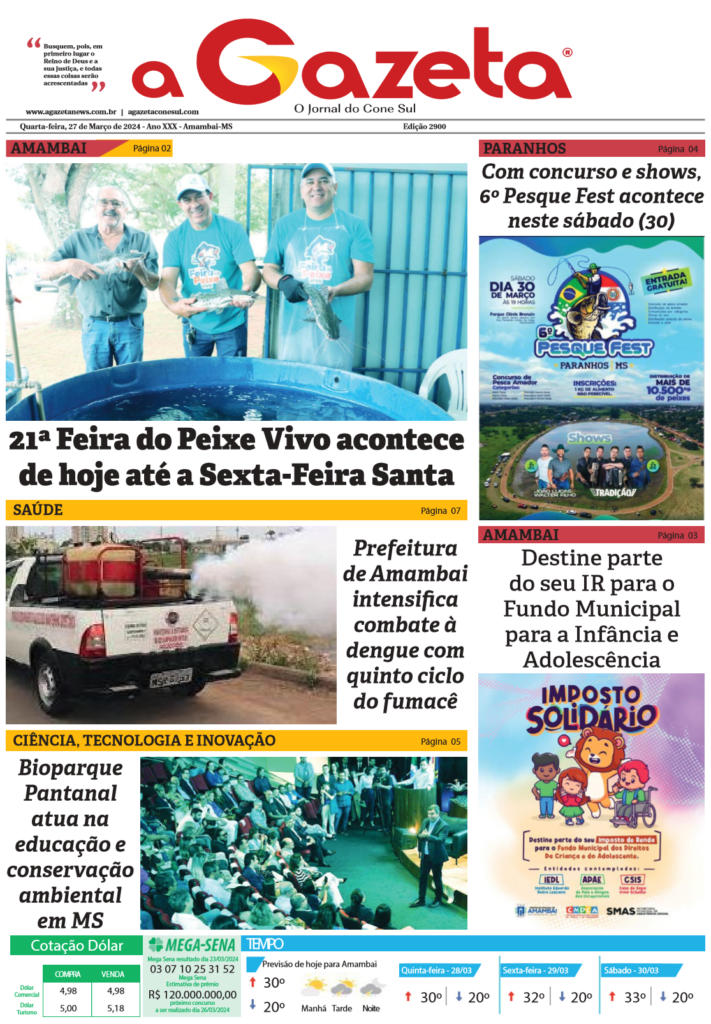 Jornal A Gazeta – Edição de 27 de março de 2024