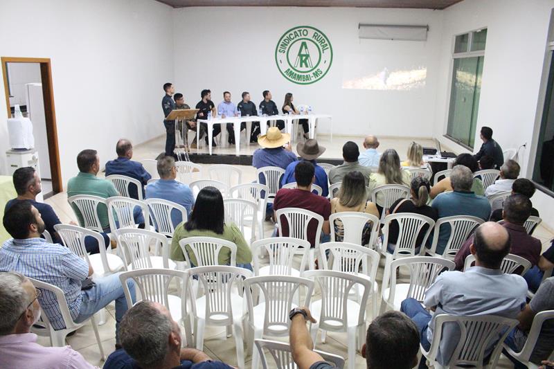 Apresentação no Sindicato Rural em Amambai do trabalho da Polícia Militar Rural em MS