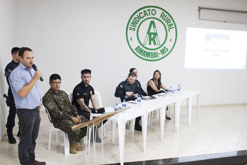 Apresentação no Sindicato Rural em Amambai do trabalho da Polícia Militar Rural em MS