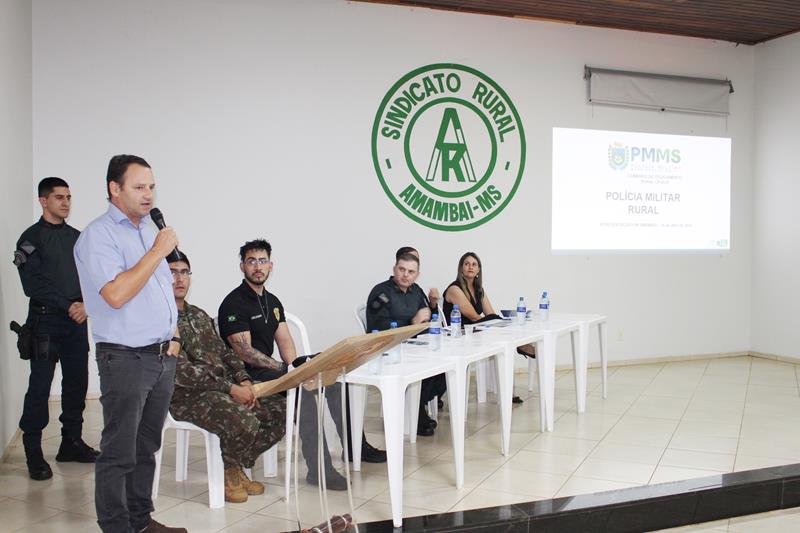 Apresentação no Sindicato Rural em Amambai do trabalho da Polícia Militar Rural em MS