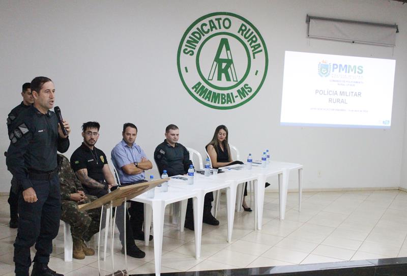 Apresentação no Sindicato Rural em Amambai do trabalho da Polícia Militar Rural em MS