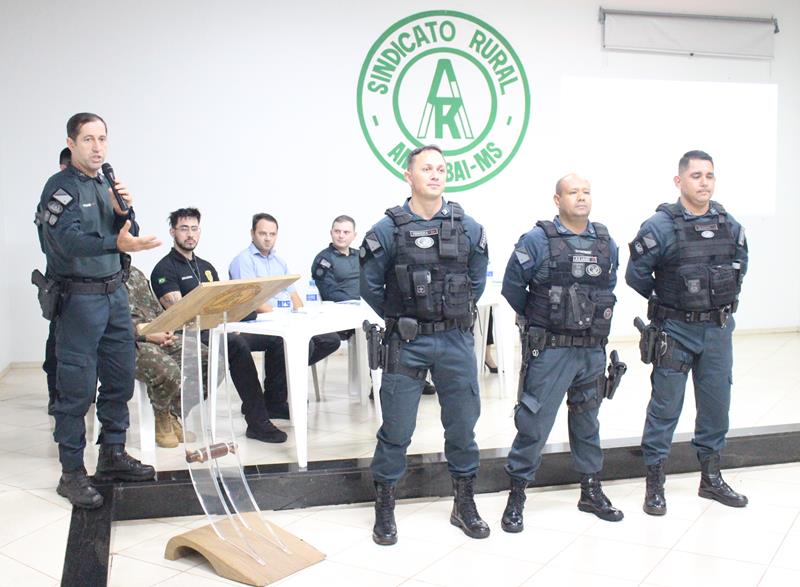 Apresentação no Sindicato Rural em Amambai do trabalho da Polícia Militar Rural em MS