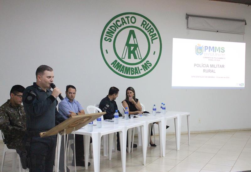 Apresentação no Sindicato Rural em Amambai do trabalho da Polícia Militar Rural em MS