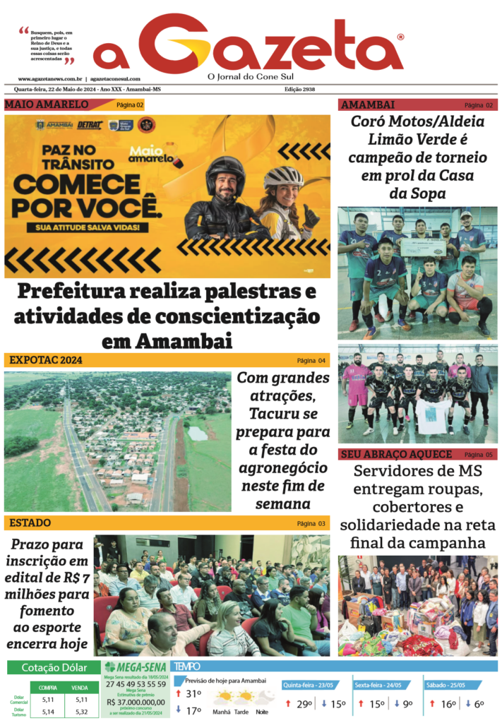 Jornal A Gazeta – Edição de 22 de maio de 2024