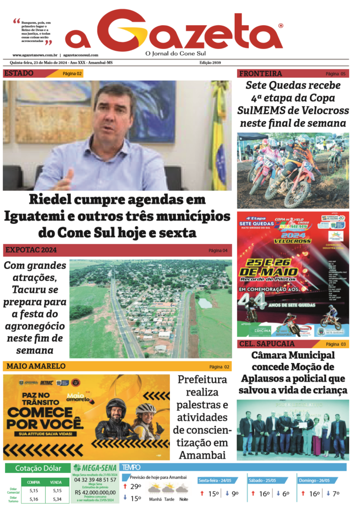 Jornal A Gazeta – Edição de 23 de maio de 2024