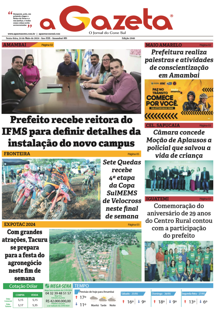 Jornal A Gazeta – Edição de 24 de maio de 2024
