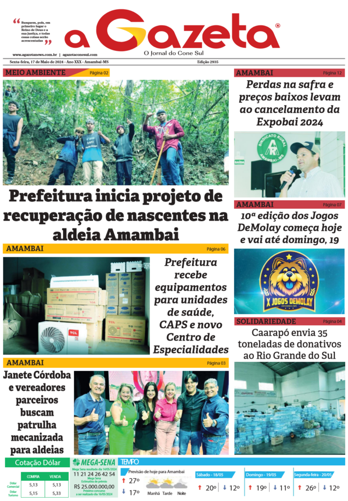 Jornal A Gazeta – Edição de 17 de maio de 2024