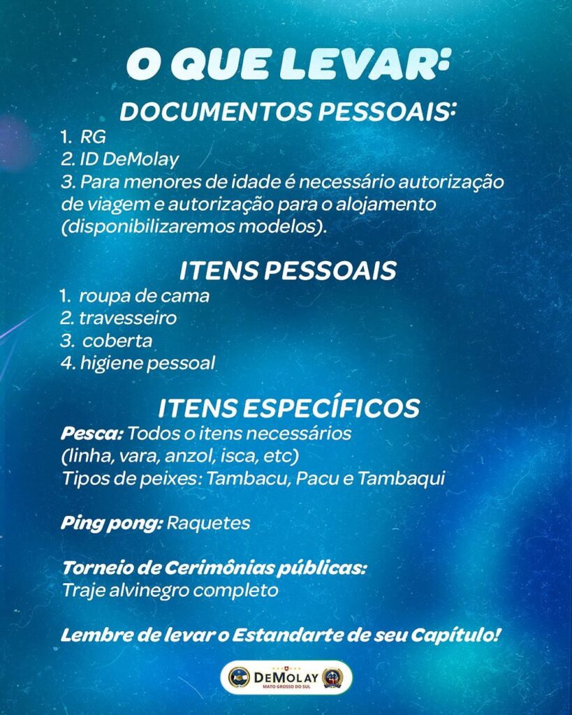 10ª edição dos Jogos DeMolay acontece em Amambai nos dias 17, 18 e 19 de maio