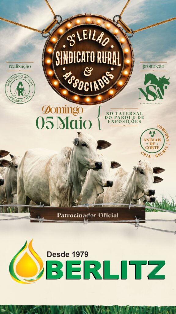 3º Leilão do Sindicato Rural & Associados acontece neste domingo em Amambai