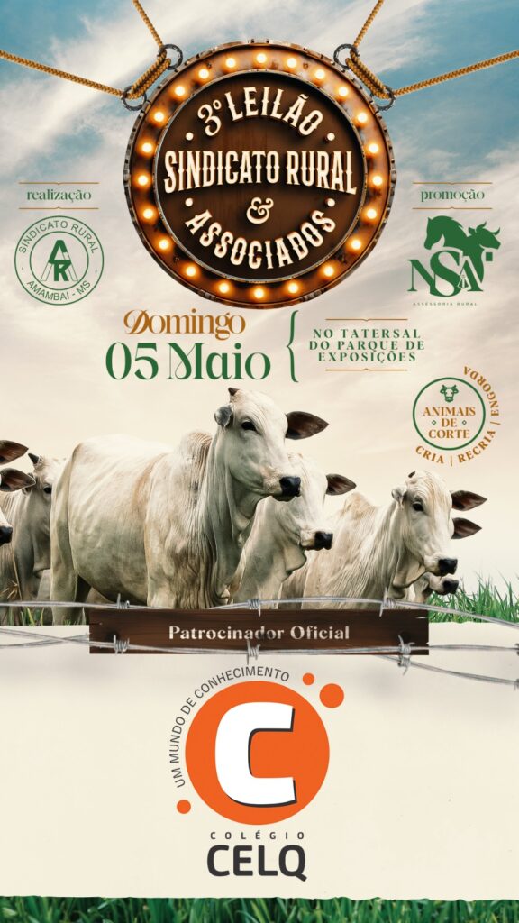 3º Leilão do Sindicato Rural & Associados acontece neste domingo em Amambai