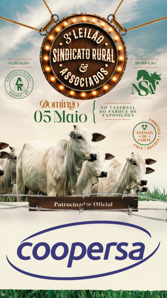 3º Leilão do Sindicato Rural & Associados acontece neste domingo em Amambai