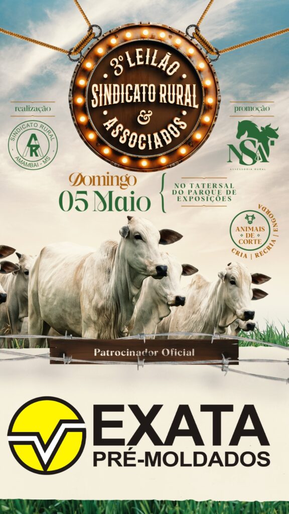 3º Leilão do Sindicato Rural & Associados acontece neste domingo em Amambai