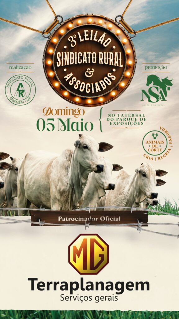 3º Leilão do Sindicato Rural & Associados acontece neste domingo em Amambai
