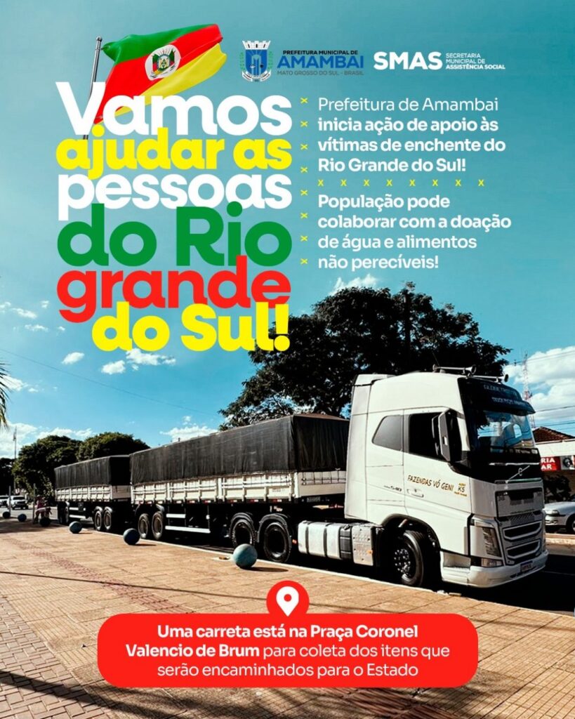 Pré-candidatos a prefeito de Amambai unem forças em prol às famílias impactadas pelas chuvas no RS Pré-candidatos a prefeito de Amambai unem forças em prol às famílias impactadas pelas chuvas no RS
