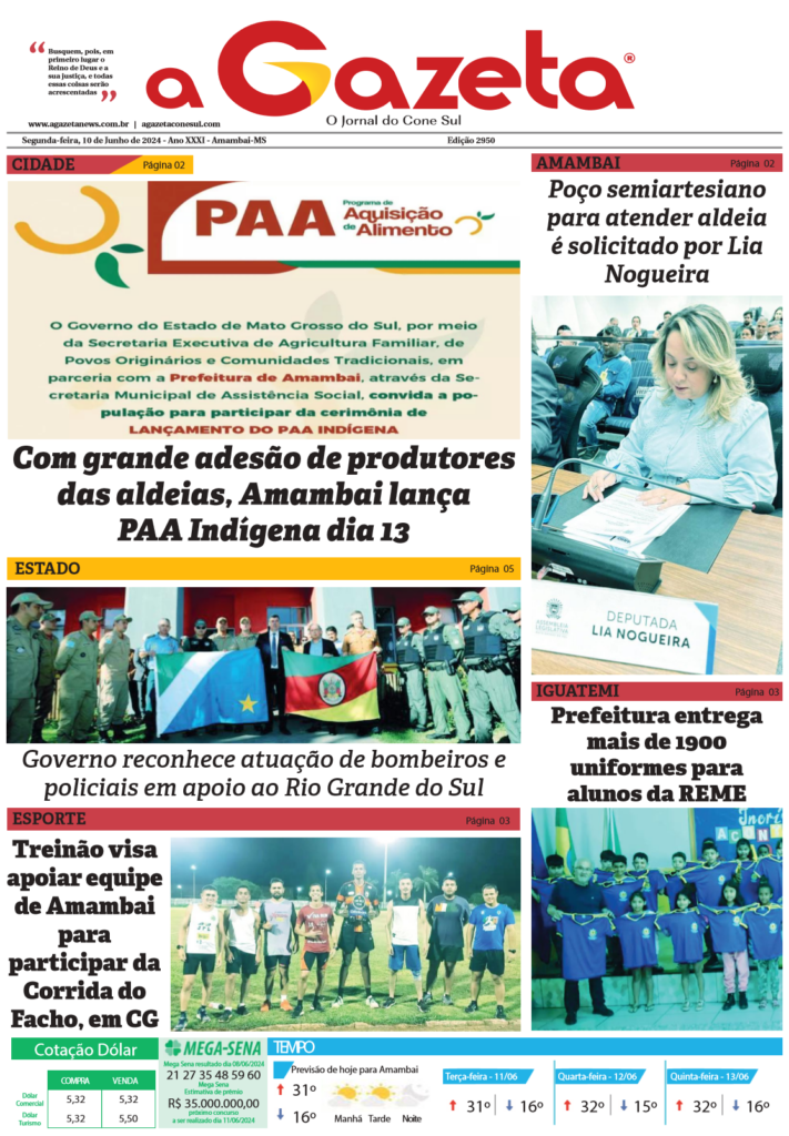 Jornal A Gazeta – Edição de 10 de junho de 2024