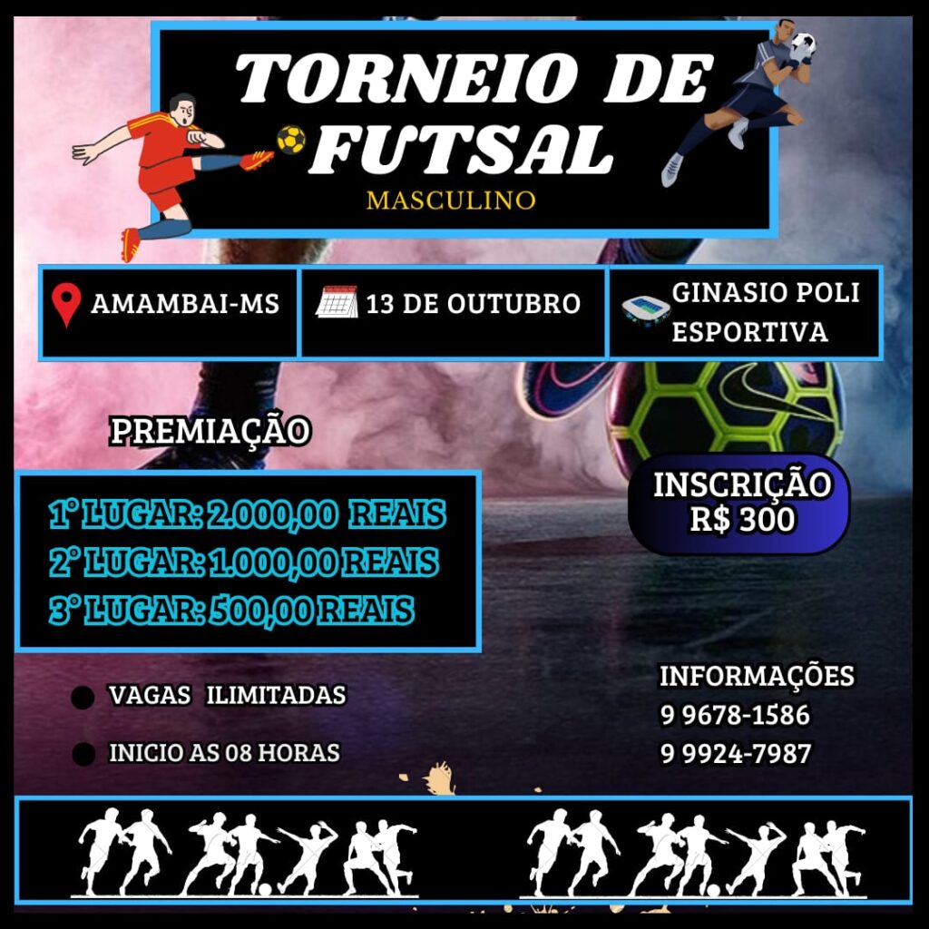 Torneio de Futsal será realizado em Amambai nos dias 13 e 20 de outubro Torneio de Futsal será realizado em Amambai nos dias 13 e 20 de outubro