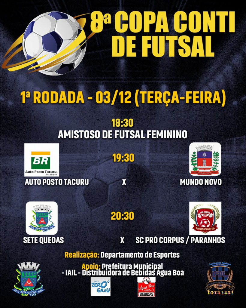 Copa Conti de Futsal começa na terça-feira (3) em Sete Quedas Copa Conti de Futsal começa na terça-feira (3) em Sete Quedas
