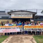 Servidores da Agepen protestam em Amambai por regulamentação da Polícia Penal