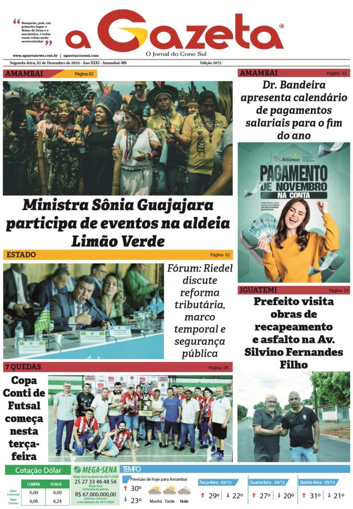 Jornal A Gazeta – Edição de 02 de dezembro de 2024