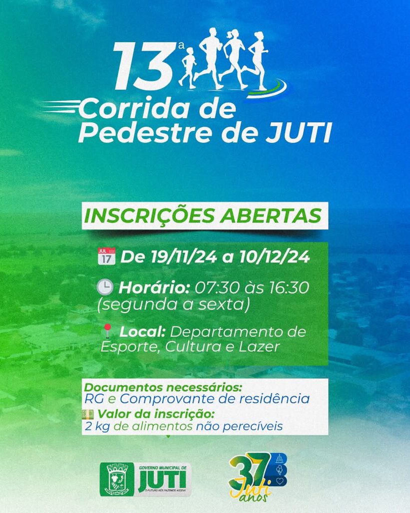 Prefeitura de Jutí abre nesta terça programação do 37º aniversário Prefeitura de Jutí abre nesta terça programação do 37º aniversário