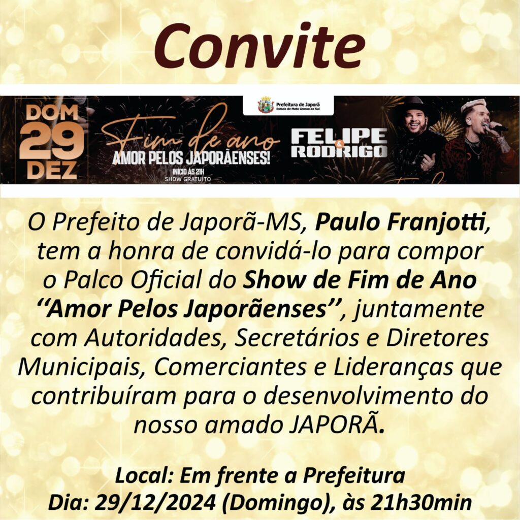 Prefeituras promovem Festa da Virada em Amambai e na região Cone Sul de MS Prefeituras promovem Festa da Virada em Amambai e na região Cone Sul de MS