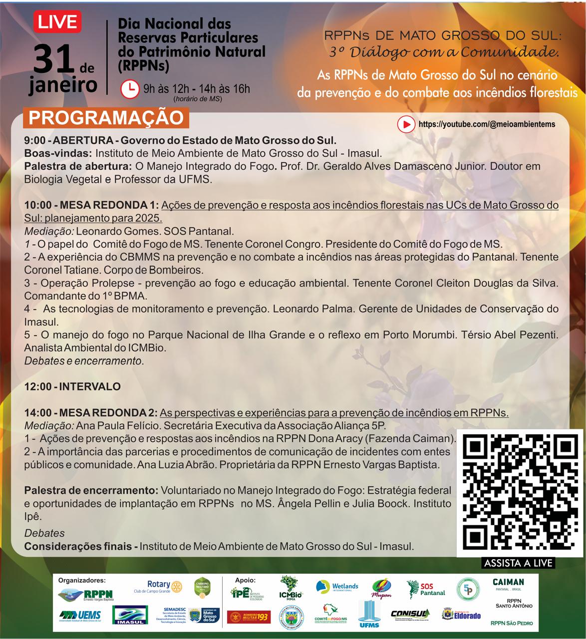 Reservas de proteção natural e incêndios florestais são temas de live Reservas de proteção natural e incêndios florestais são temas de live