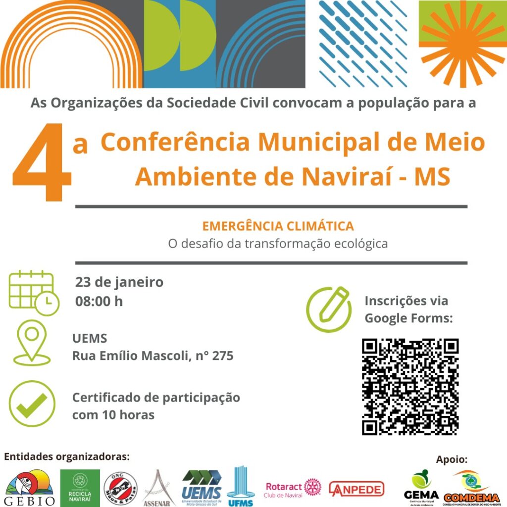 Naviraí convoca a sociedade para a 4ª Conferência Municipal do Meio Ambiente Naviraí convoca a sociedade para a 4ª Conferência Municipal do Meio Ambiente