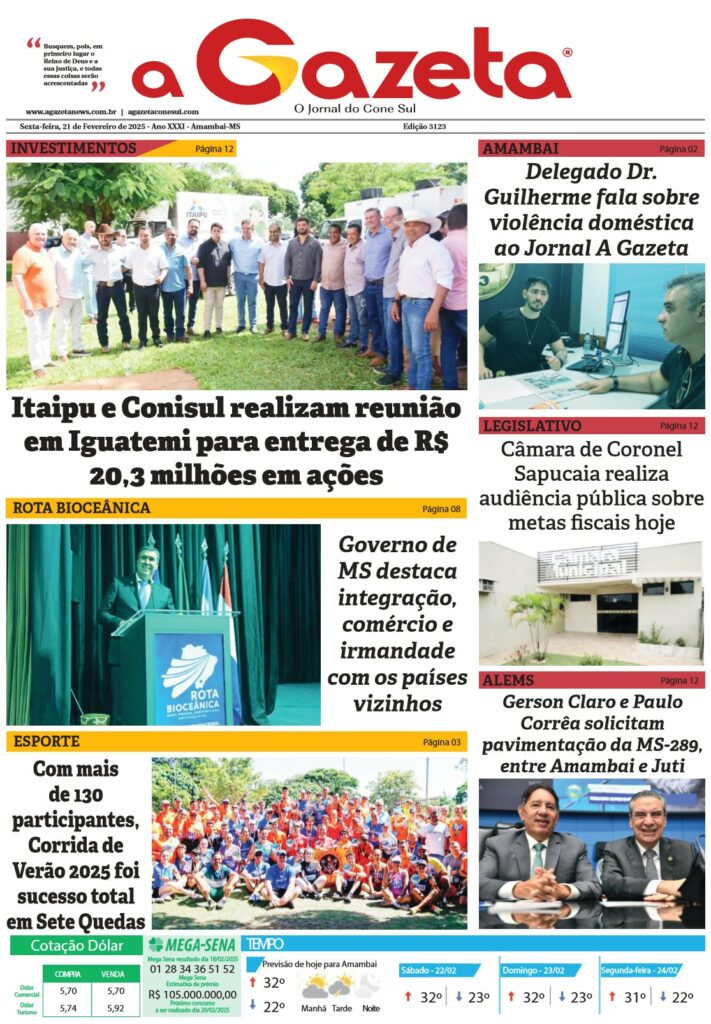 Jornal A Gazeta – Edição de 21 de fevereiro de 2025