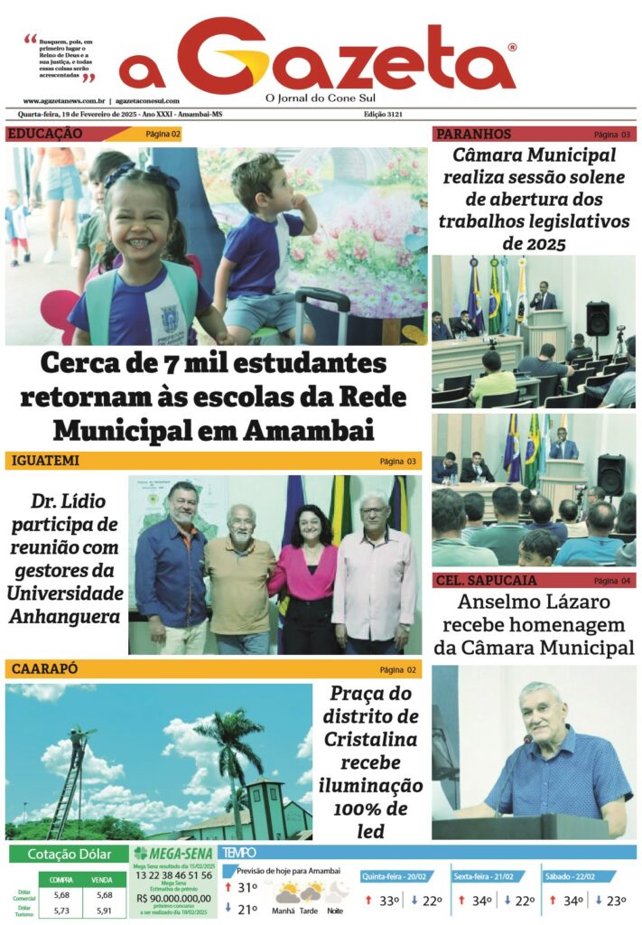 Jornal A Gazeta – Edição de 19 de fevereiro de 2025