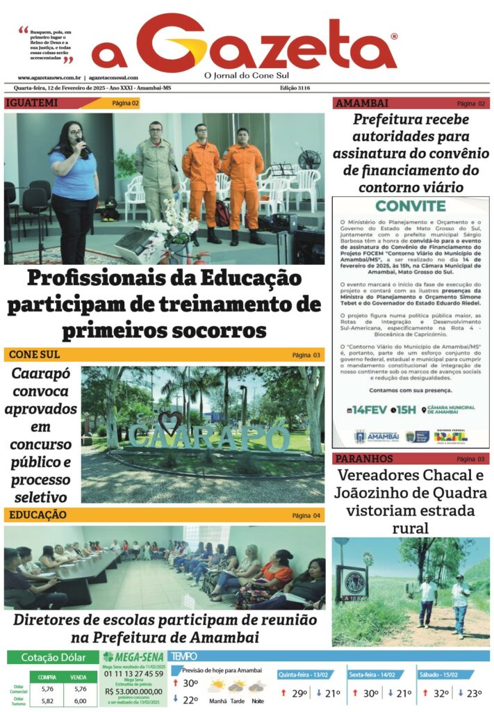 Jornal A Gazeta – Edição de 12 de fevereiro de 2025