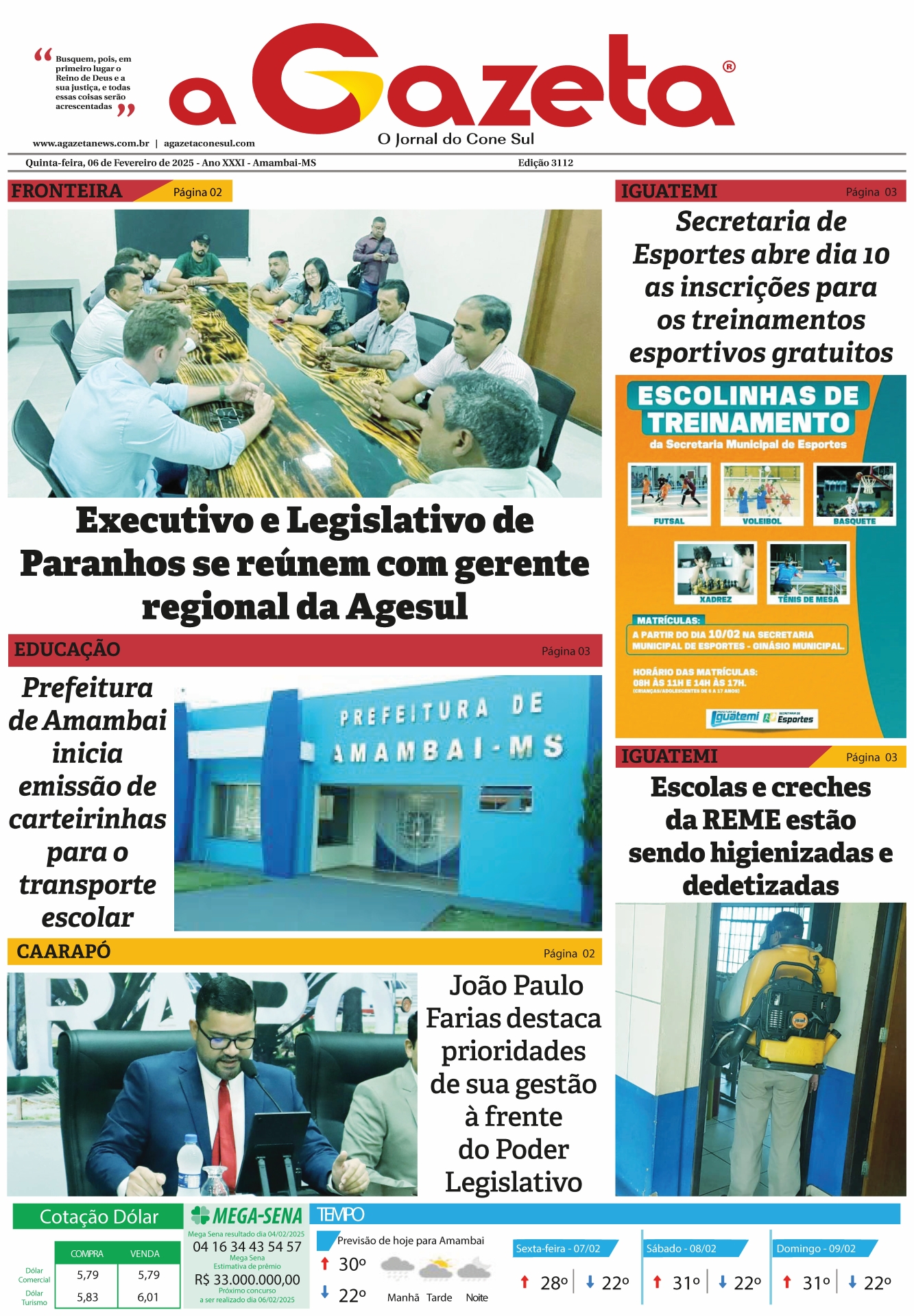 Jornal A Gazeta – Edição de 06 de fevereiro de 2025