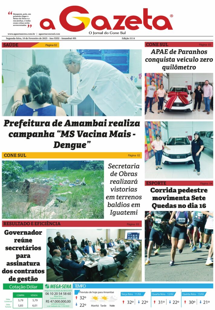 Jornal A Gazeta – Edição de 10 de fevereiro de 2025