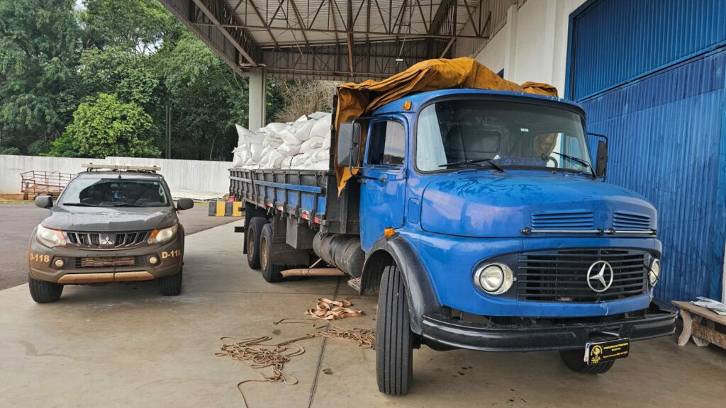 Caminhão que seguia para São Paulo com quase uma tonelada de defensivo agrícola ilegal é apreendido pelo DOF em Iguatemi Caminhão que seguia para São Paulo com quase uma tonelada de defensivo agrícola ilegal é apreendido pelo DOF em Iguatemi