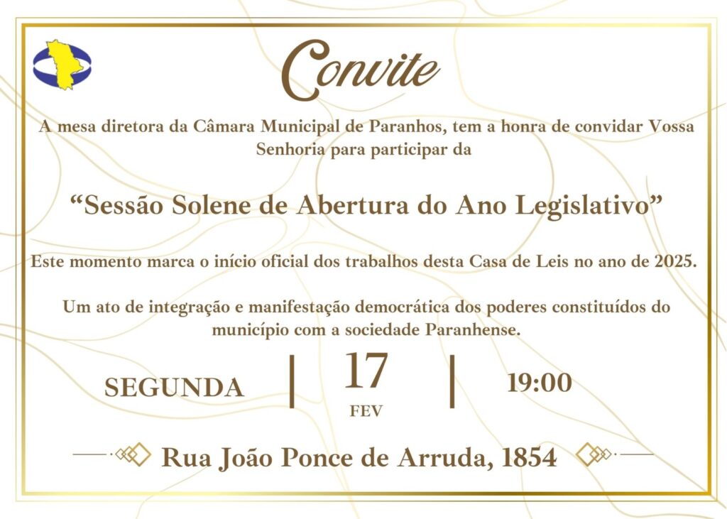 Câmara de Paranhos abre ano legislativo 2025 nesta segunda-feira Câmara de Paranhos abre ano legislativo 2025 nesta segunda-feira
